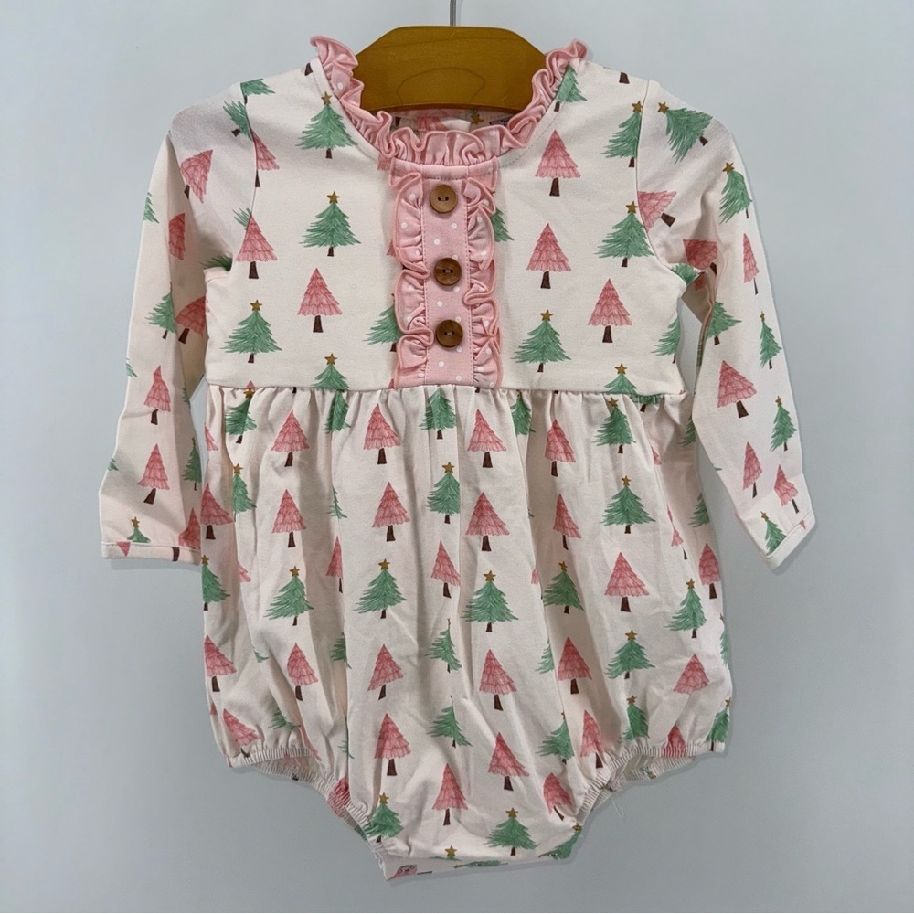 Swoon Baby by Serendipity Pink Christmas Bliss Bubble Romper New!